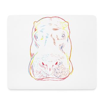 Neugieriger Nilpferd - Mousepad (Querformat) - Weiß - Vorne