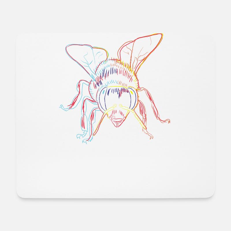 Biene - Mousepad (Querformat) - Weiß