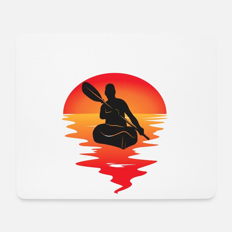 Kajak kayak kanu paddeln motiv - Mousepad (Querformat) - Weiß