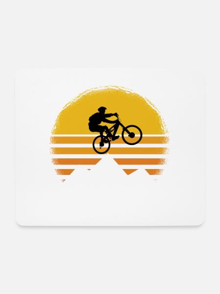 mountainbike mtb geschenk lustig - Mousepad (Querformat) - Weiß