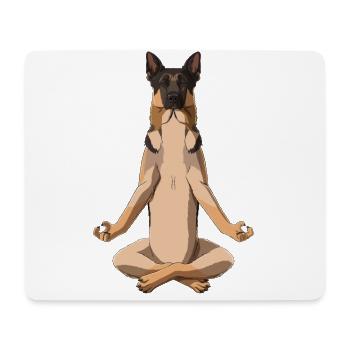 Yoga Chien de berger allemand - Tapis de souris (format paysage) - blanc - Devant