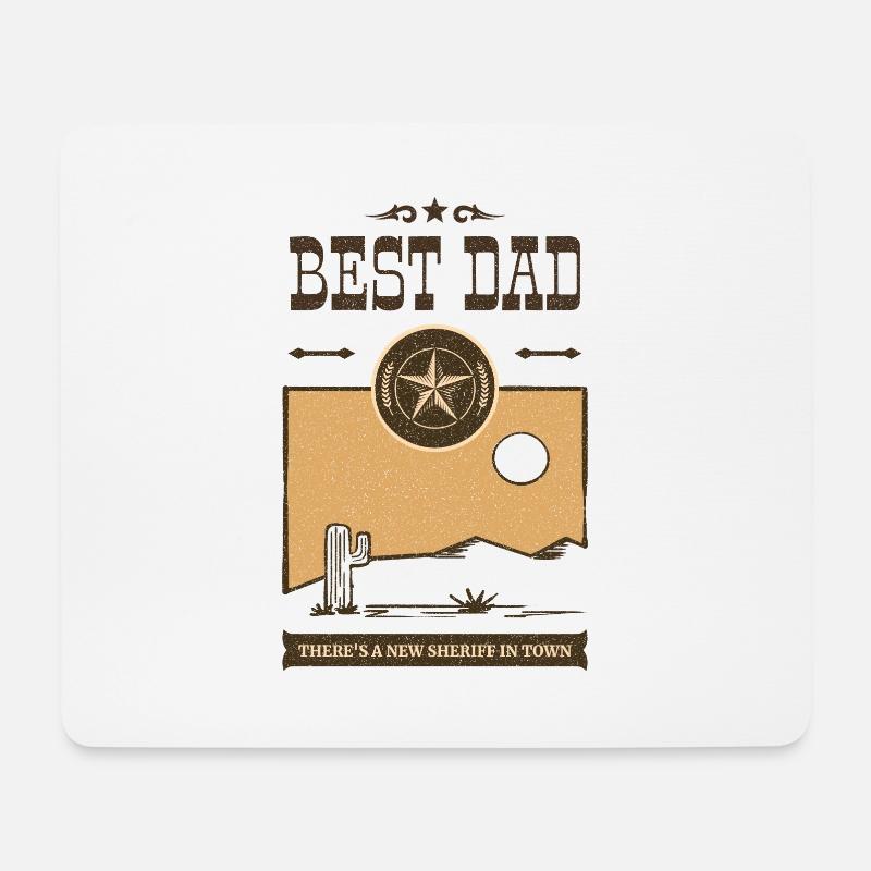 Best Dad Vatertag Geschenk Western - Mousepad (Querformat) - Weiß
