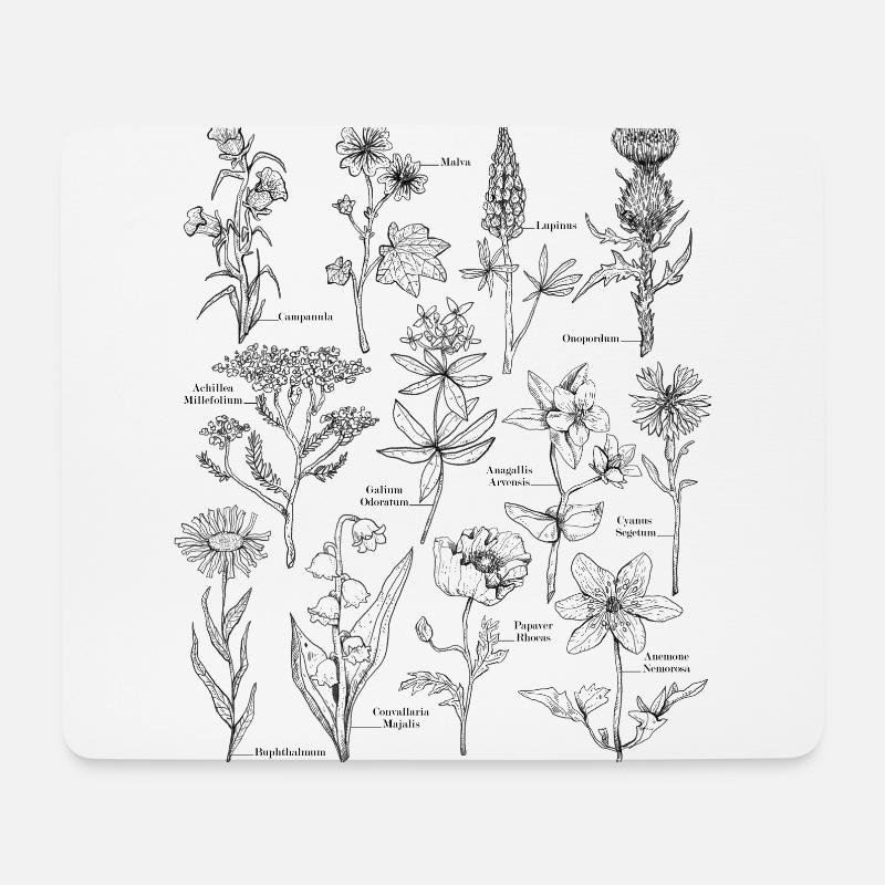 Blumen Wildblumen wilde Blumen - Mousepad (Querformat) - Weiß