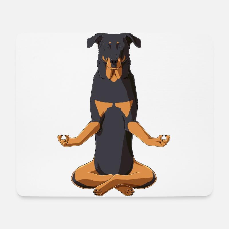 Beauceron Hund Meditation - Mousepad (Querformat) - Weiß