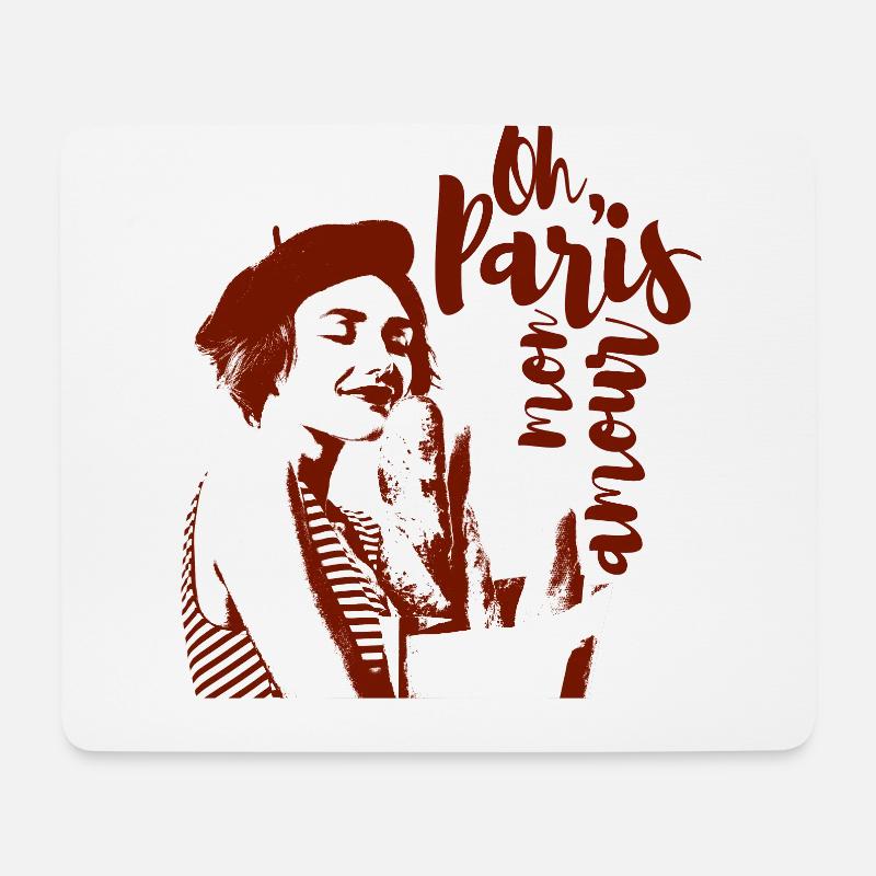 Oh Paris mom amour - Mousepad (Querformat) - Weiß