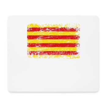 Katalonien katalanisch Fahne Flagge used-look - Mousepad (Querformat) - Weiß - Vorne