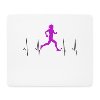 Fitness Running Funny Mesdames EKG Runner Heartbeat - Tapis de souris (format paysage) - blanc - Devant
