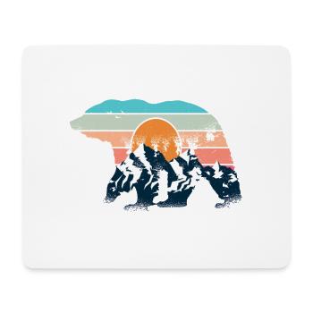 Mountains bear hiking nature mountaineering - Mouse Pad (horizontal) - white - Front