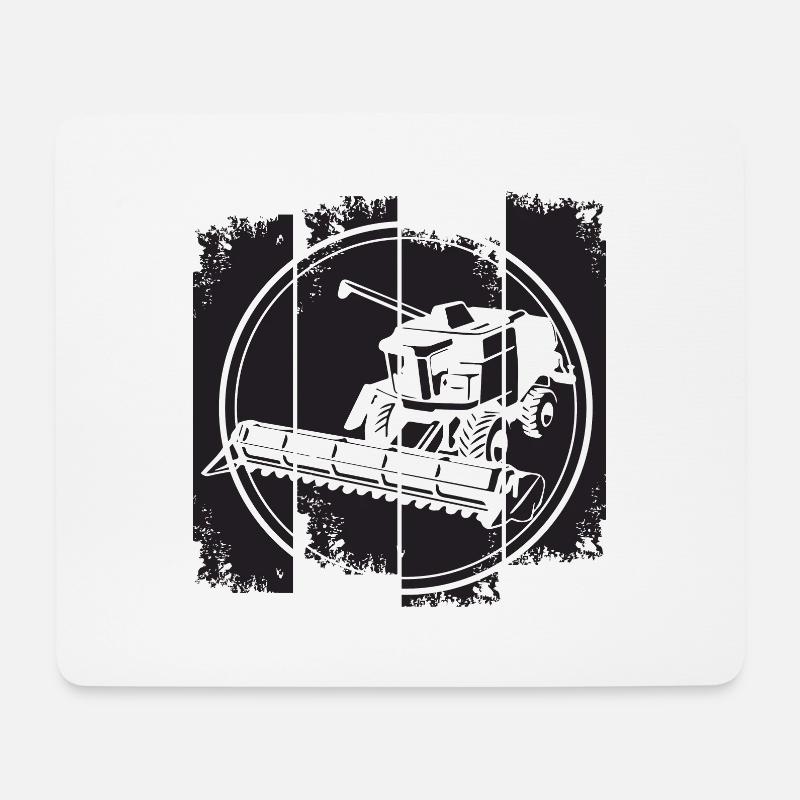 Mähdrescher - Mousepad (Querformat) - Weiß