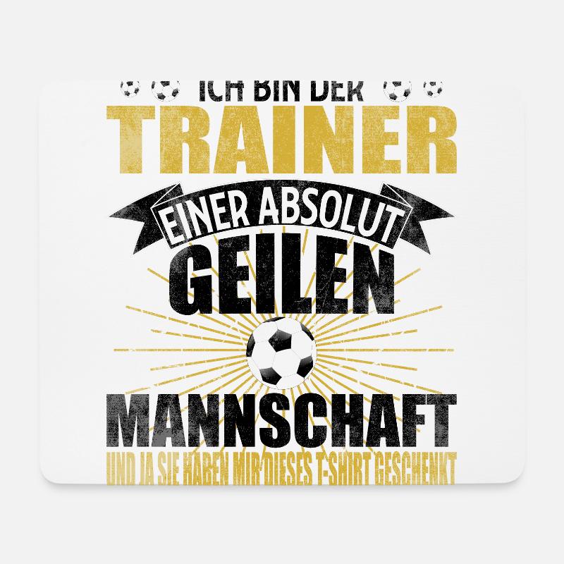 Fussball Trainer Fussballverein lustig Geschenk - Mousepad (Querformat) - Weiß