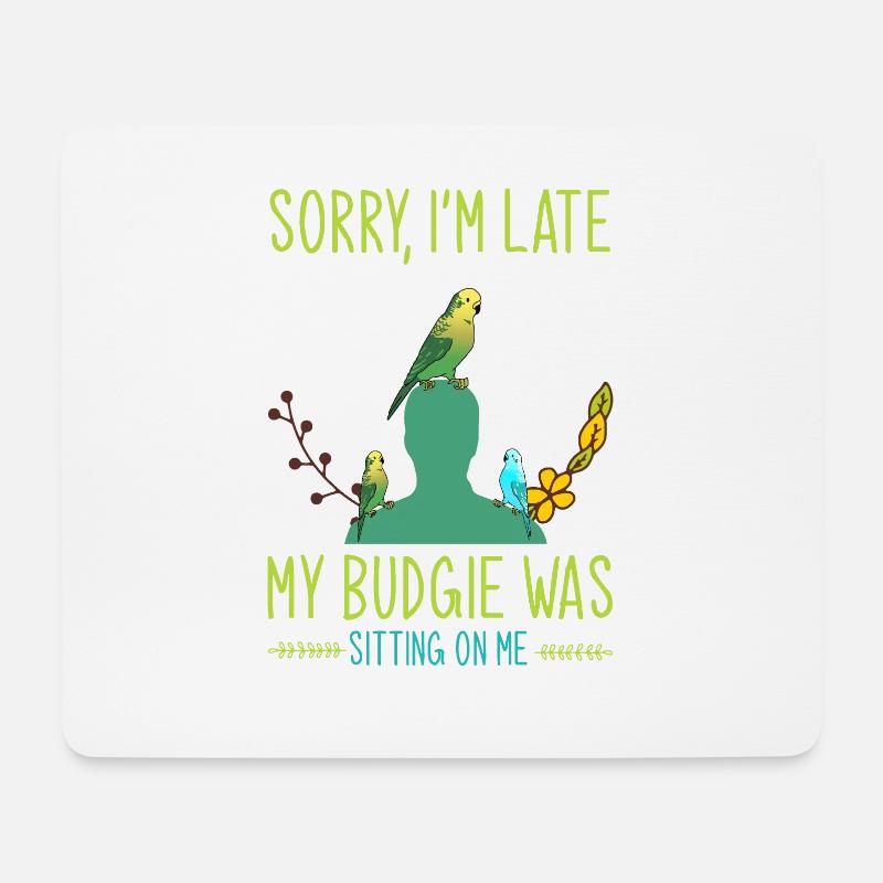 Wellensittich, Wellensittiche, Vögel - Mousepad (Querformat) - Weiß