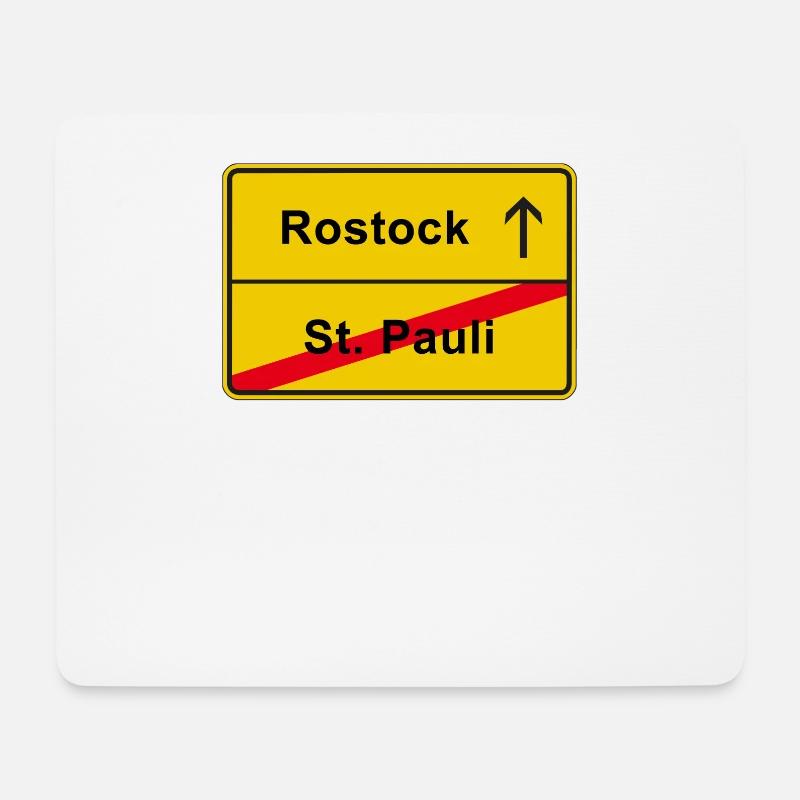 Rostock Rostocker anti St. Pauli Ortsschild - Mousepad (Querformat) - Weiß