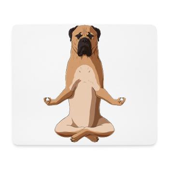Meditate Bullmastiff Dog - Mouse Pad (horizontal) - white - Front