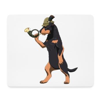 Hornblase Deutscher Jagdterrier Hund - Mousepad (Querformat) - Weiß - Vorne