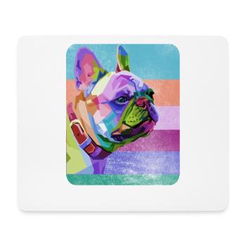 French bulldog colorful drawing - Mouse Pad (horizontal) - white - Front
