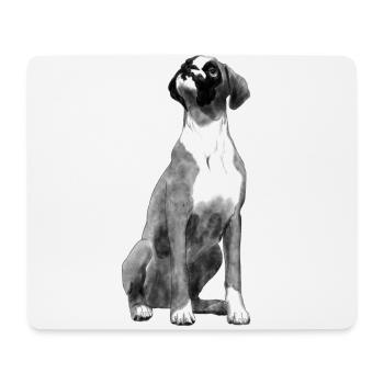 Sitzender Boxer Hund - Mousepad (Querformat) - Weiß - Vorne