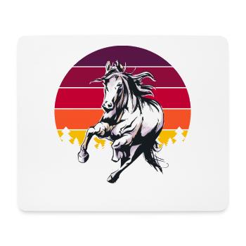 Joli étalon équitation chemise cheval - Tapis de souris (format paysage) - blanc - Devant
