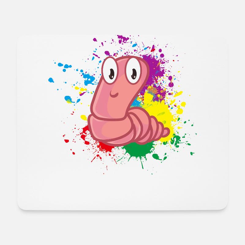 Farbiger Wurm - Mousepad (Querformat) - Weiß