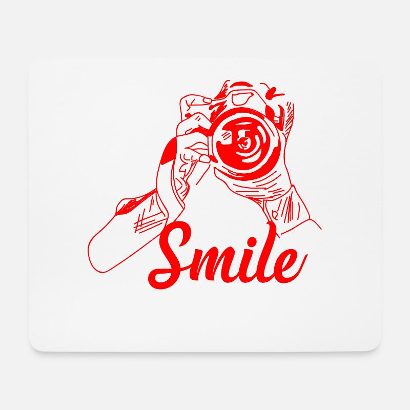 Smile - Mousepad (Querformat) - Weiß