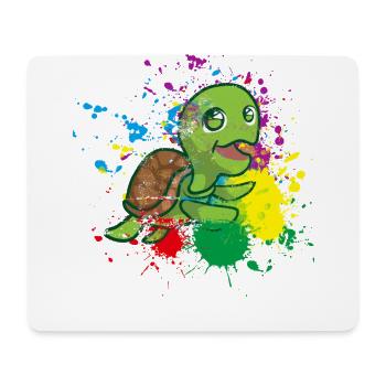 Colored Turtle - Mouse Pad (horizontal) - white - Front
