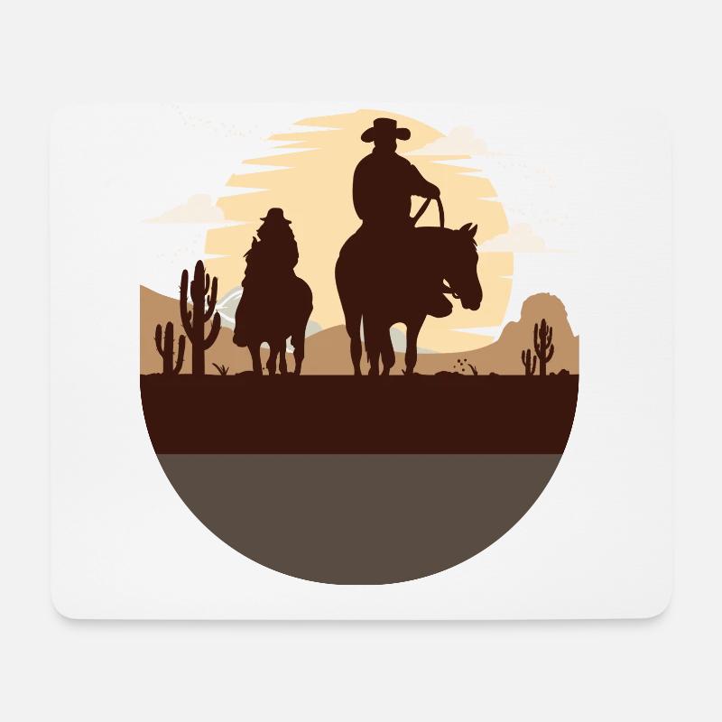 westernreiten, reining, quarter horse - Mousepad (Querformat) - Weiß