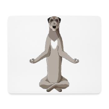 Meditating Irish Wolfhound Dog - Mouse Pad (horizontal) - white - Front