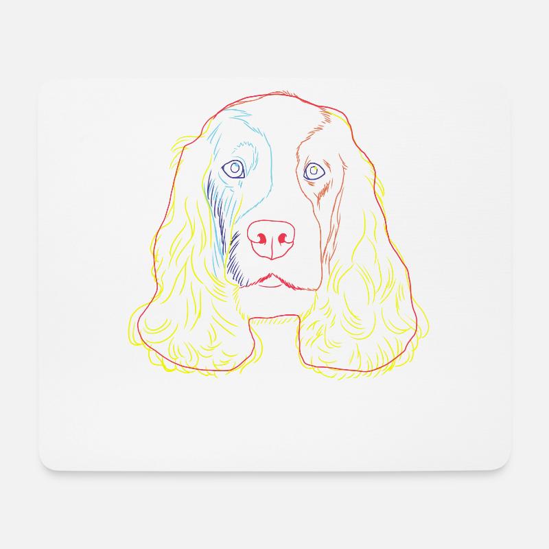 English Cocker Spaniel Hund - Mousepad (Querformat) - Weiß
