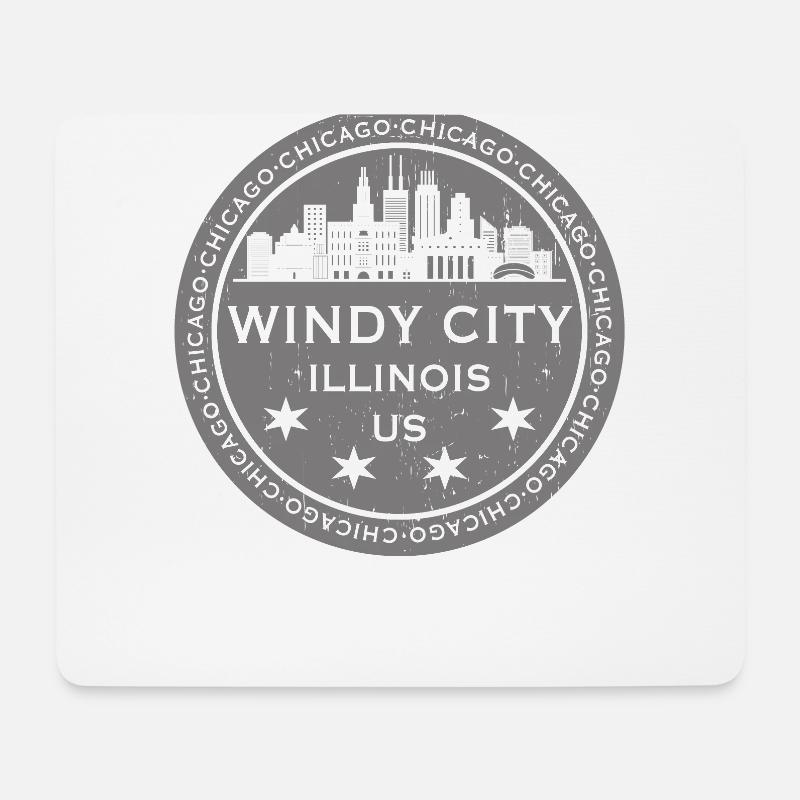 The Windy City Chicago Illinois US Grey - Mousepad (Querformat) - Weiß