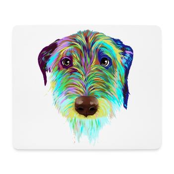 Splash Irish Wolfhound Dog - Mouse Pad (horizontal) - white - Front