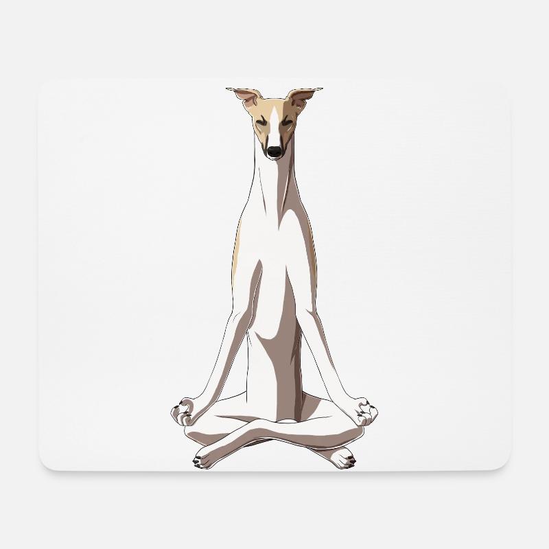 Meditierender Whippet Hund - Mousepad (Querformat) - Weiß