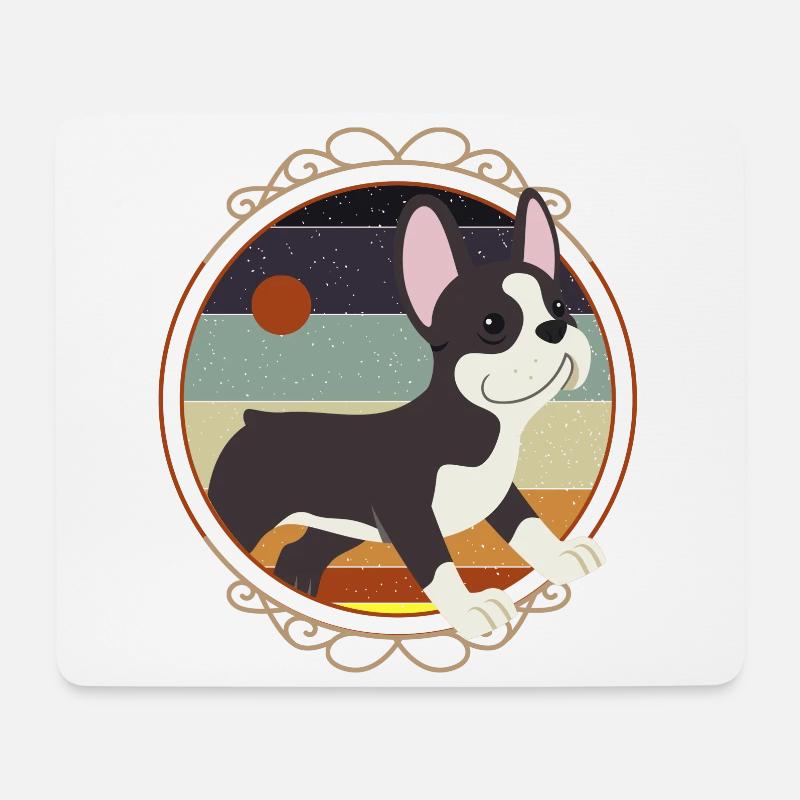 Boston Terrier, Boston Terrier Tierfreunde, Boston - Mousepad (Querformat) - Weiß