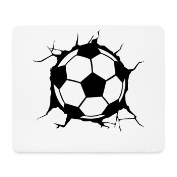 Fußball, brechende Wandgestaltung Geschenk für Fußball - Mousepad (Querformat) - Weiß - Vorne