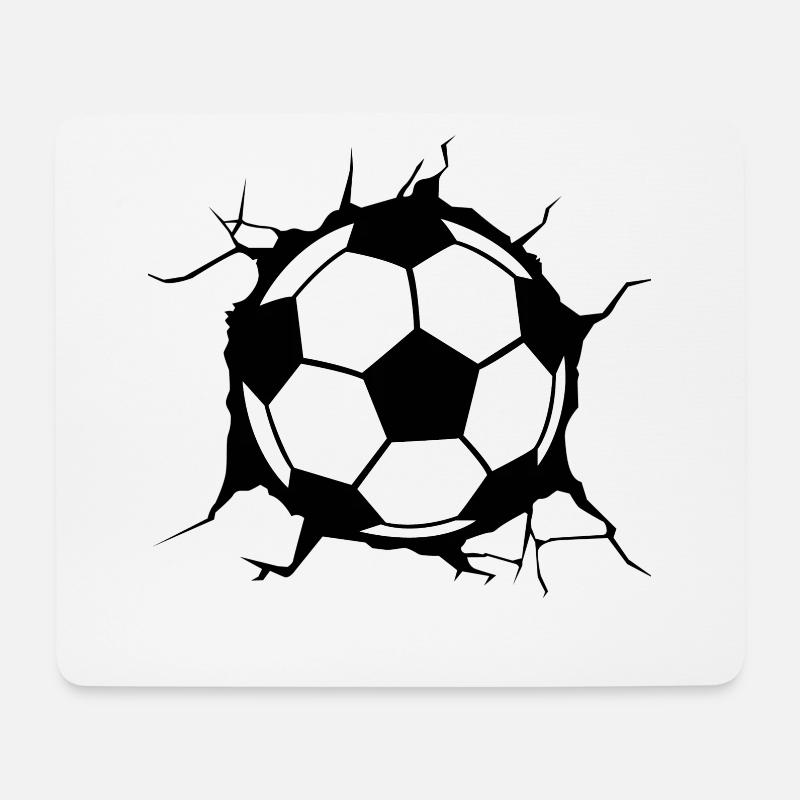 Fußball, brechende Wandgestaltung Geschenk für Fußball - Mousepad (Querformat) - Weiß