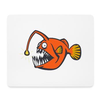 Poisson grenouille de haute mer. Poisson effrayant - Tapis de souris (format paysage) - blanc - Devant