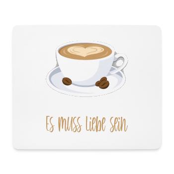 Kaffee Herz Kaffeebohnen Kaffeetasse Kaffeetrinker - Mousepad (Querformat) - Weiß - Vorne