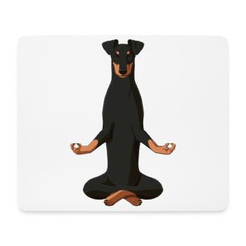 Meditating Manchester Terrier Dog - Mouse Pad (horizontal) - white - Front