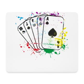 Jeu de cartes couleur - Tapis de souris (format paysage) - blanc - Devant