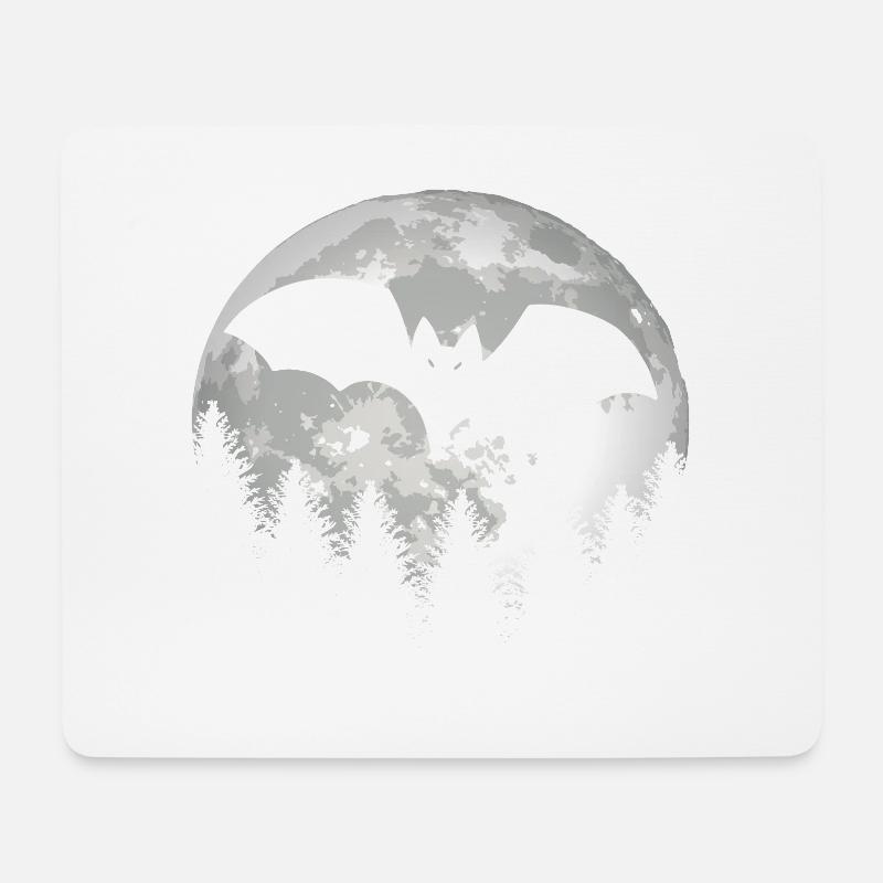 Lustige Fledermaus Vollmond Halloween - Mousepad (Querformat) - Weiß