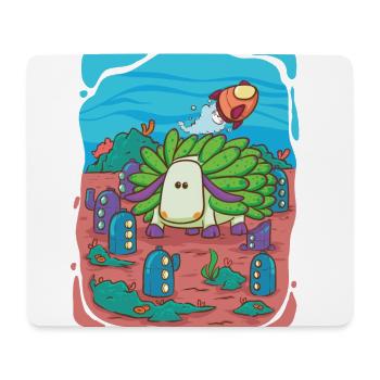 Blatt-Schaf-Schnecke besucht Unterwasserstadt - Mousepad (Querformat) - Weiß - Vorne