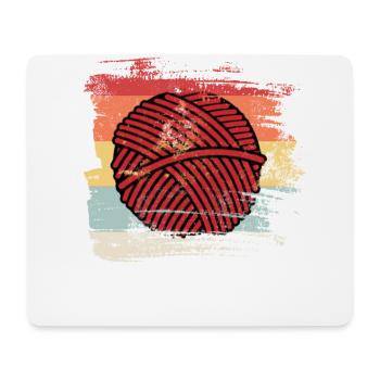 Rétro hobby laine - Tapis de souris (format paysage) - blanc - Devant