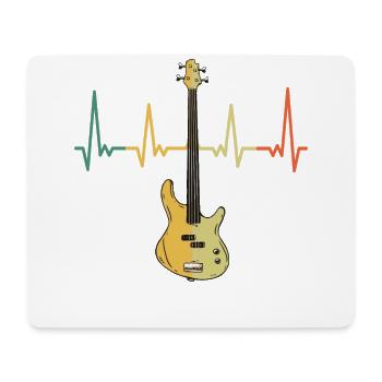 Bass guitar heartbeat - gift for bass player - Mouse Pad (horizontal) - white - Front