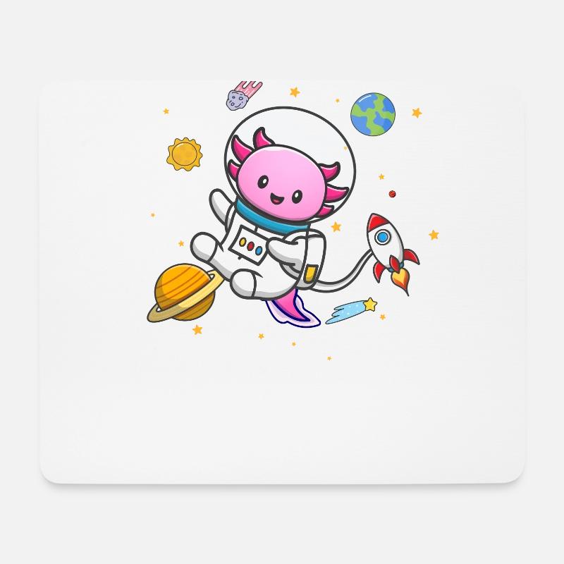 Axolotl - Mousepad (Querformat) - Weiß
