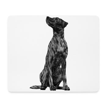 Sitzender Plott Hound Hund - Mousepad (Querformat) - Weiß - Vorne