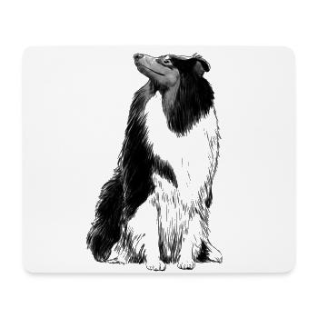 Langhaarcollie Collie Hund - Mousepad (Querformat) - Weiß - Vorne