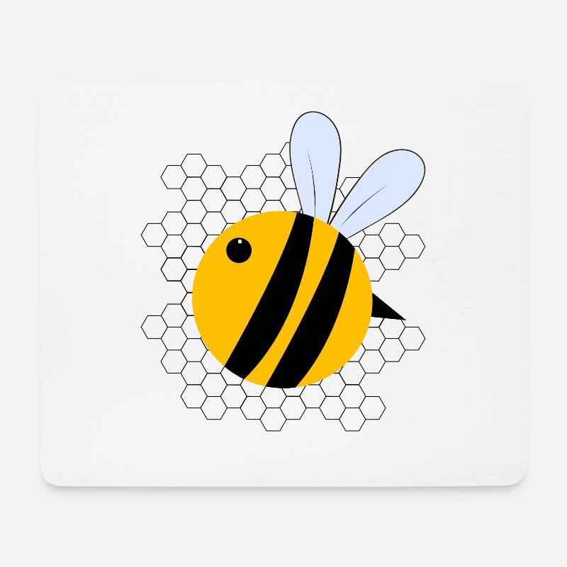 Biene - Mousepad (Querformat) - Weiß