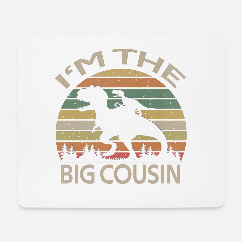 Vintage Big Cousin des Geburtstagskindes Dinosaurier - Mousepad (Querformat) - Weiß