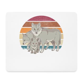 Meute de loups loups loup - Tapis de souris (format paysage) - blanc - Devant