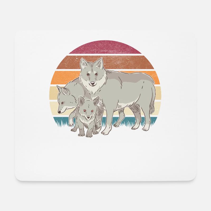Wolfsrudel Wölfe Wolf - Mousepad (Querformat) - Weiß