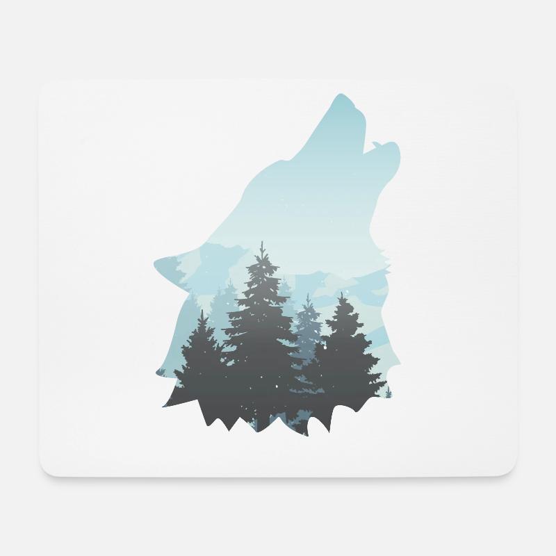 Loup nature loups meute de loups - Tapis de souris (format paysage) - blanc