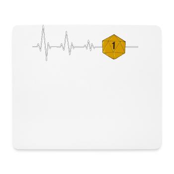 Pen and Paper Rollenspiel Tabletop D20 Würfel EKG - Mousepad (Querformat) - Weiß - Vorne